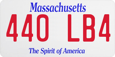 MA license plate 440LB4