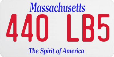 MA license plate 440LB5