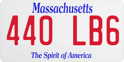 MA license plate 440LB6