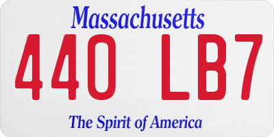 MA license plate 440LB7