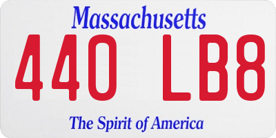 MA license plate 440LB8
