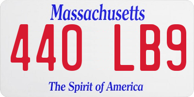 MA license plate 440LB9