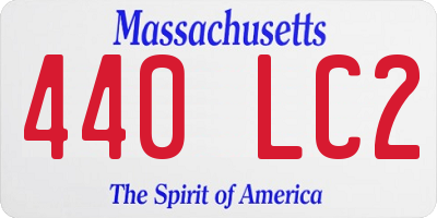 MA license plate 440LC2