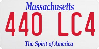 MA license plate 440LC4