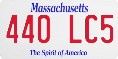MA license plate 440LC5