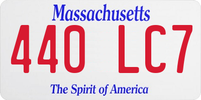 MA license plate 440LC7
