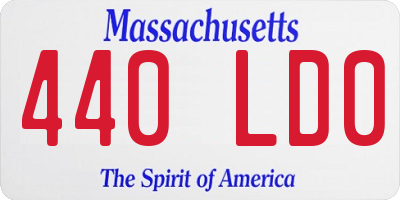MA license plate 440LD0