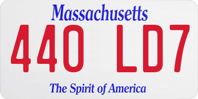 MA license plate 440LD7