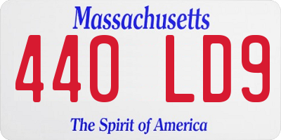 MA license plate 440LD9