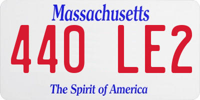 MA license plate 440LE2