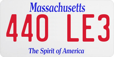 MA license plate 440LE3