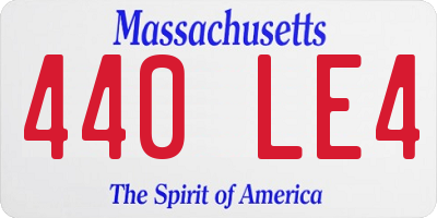 MA license plate 440LE4