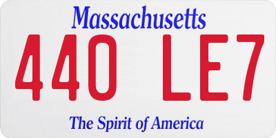 MA license plate 440LE7