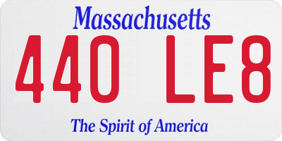 MA license plate 440LE8