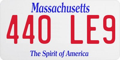 MA license plate 440LE9