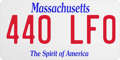 MA license plate 440LF0