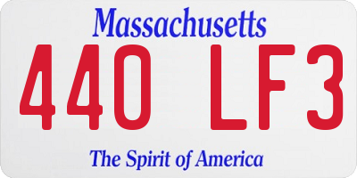 MA license plate 440LF3