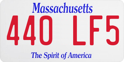 MA license plate 440LF5