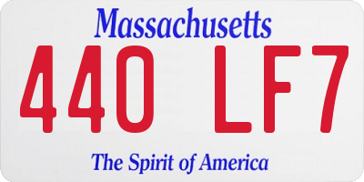 MA license plate 440LF7