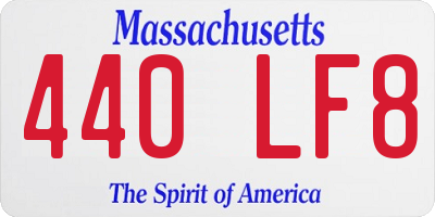 MA license plate 440LF8