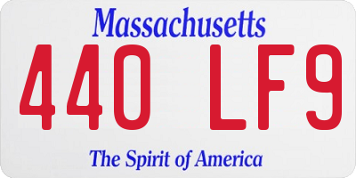 MA license plate 440LF9