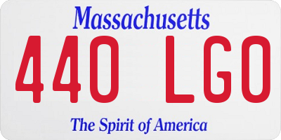 MA license plate 440LG0