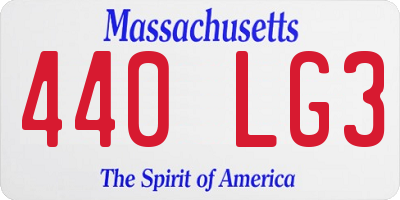 MA license plate 440LG3