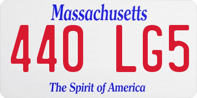 MA license plate 440LG5