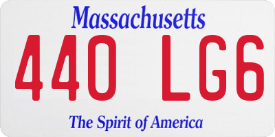 MA license plate 440LG6