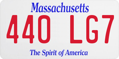 MA license plate 440LG7