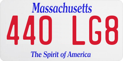 MA license plate 440LG8
