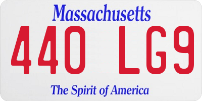 MA license plate 440LG9