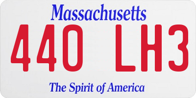 MA license plate 440LH3