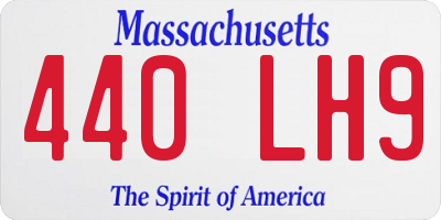 MA license plate 440LH9
