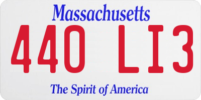 MA license plate 440LI3