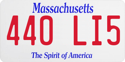 MA license plate 440LI5