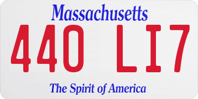 MA license plate 440LI7