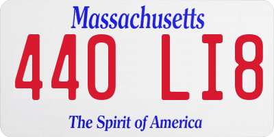 MA license plate 440LI8