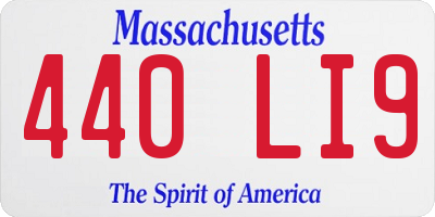 MA license plate 440LI9