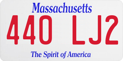 MA license plate 440LJ2