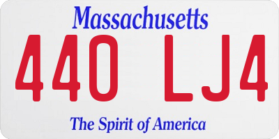 MA license plate 440LJ4