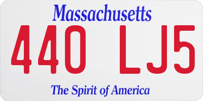 MA license plate 440LJ5