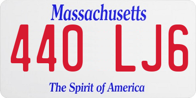 MA license plate 440LJ6