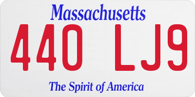 MA license plate 440LJ9