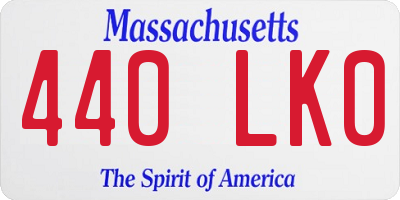 MA license plate 440LK0