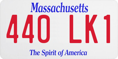 MA license plate 440LK1
