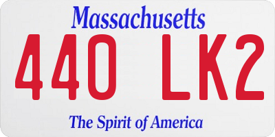 MA license plate 440LK2