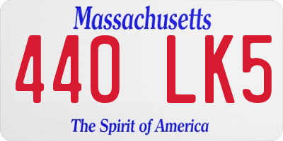MA license plate 440LK5