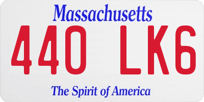 MA license plate 440LK6