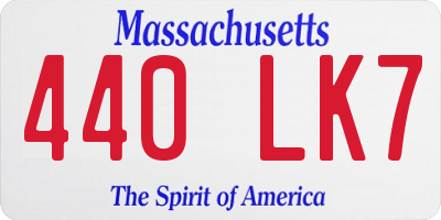 MA license plate 440LK7